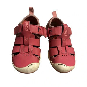 👟 Plae Girls Pink Leather Sandals Size 9 Toddler 👟